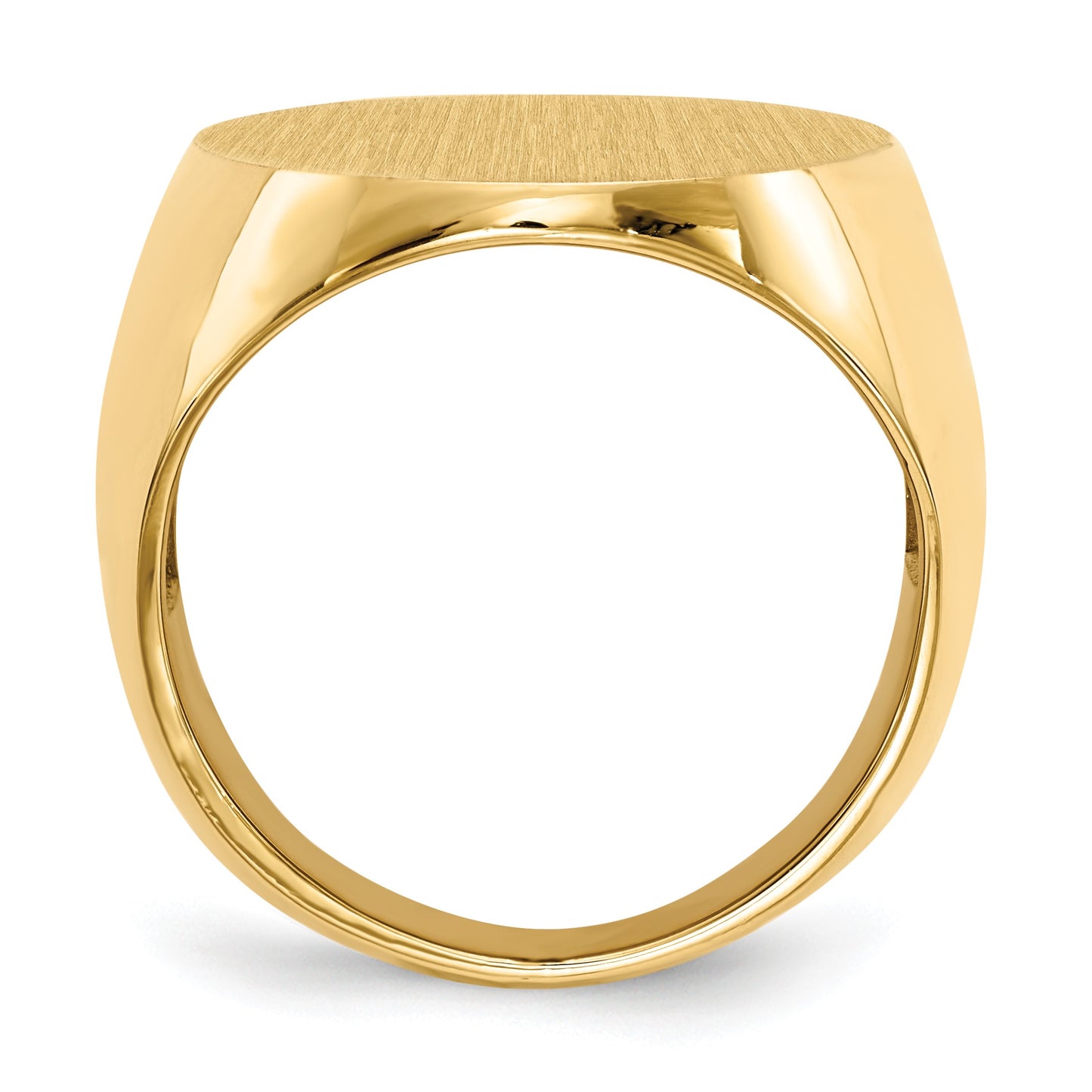 14k 19.0x26.5mm Oval Open Back Mens Signet Ring