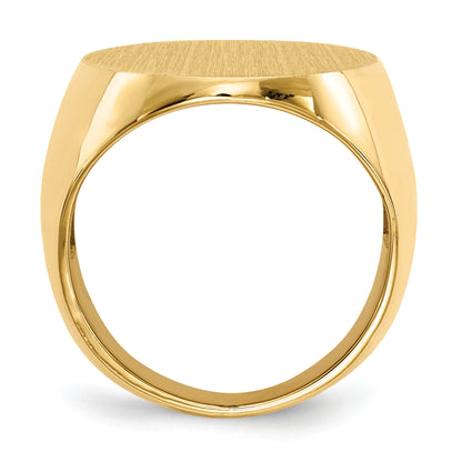 14k 19.0x26.5mm Oval Open Back Mens Signet Ring