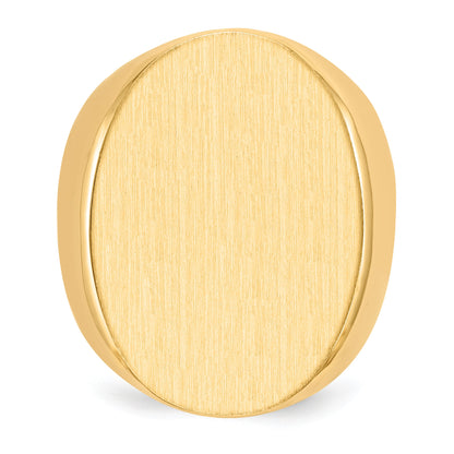 14k 19.0x26.5mm Oval Open Back Mens Signet Ring