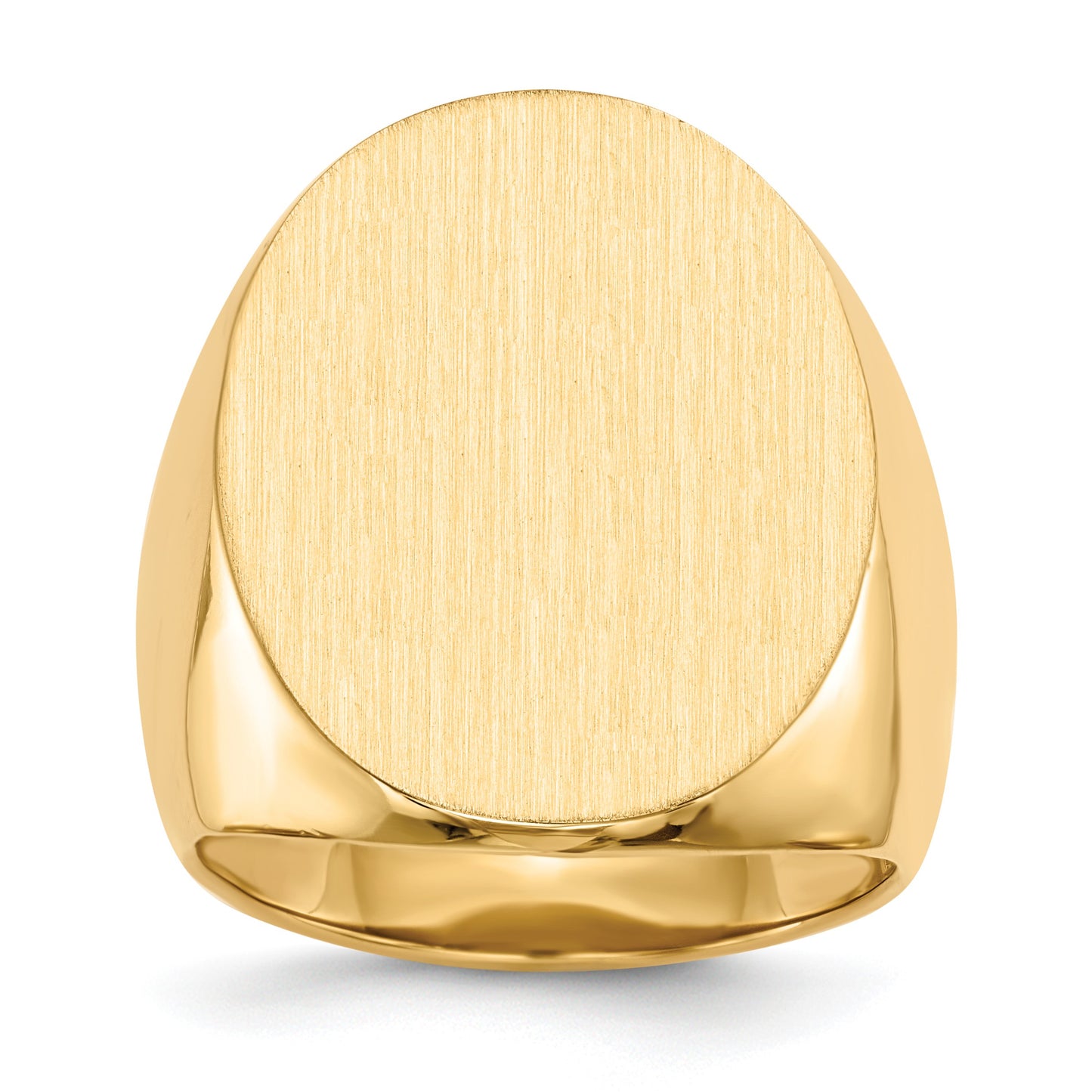 14k 19.0x26.5mm Oval Open Back Mens Signet Ring