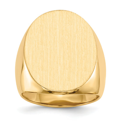 14k 19.0x26.5mm Oval Open Back Mens Signet Ring