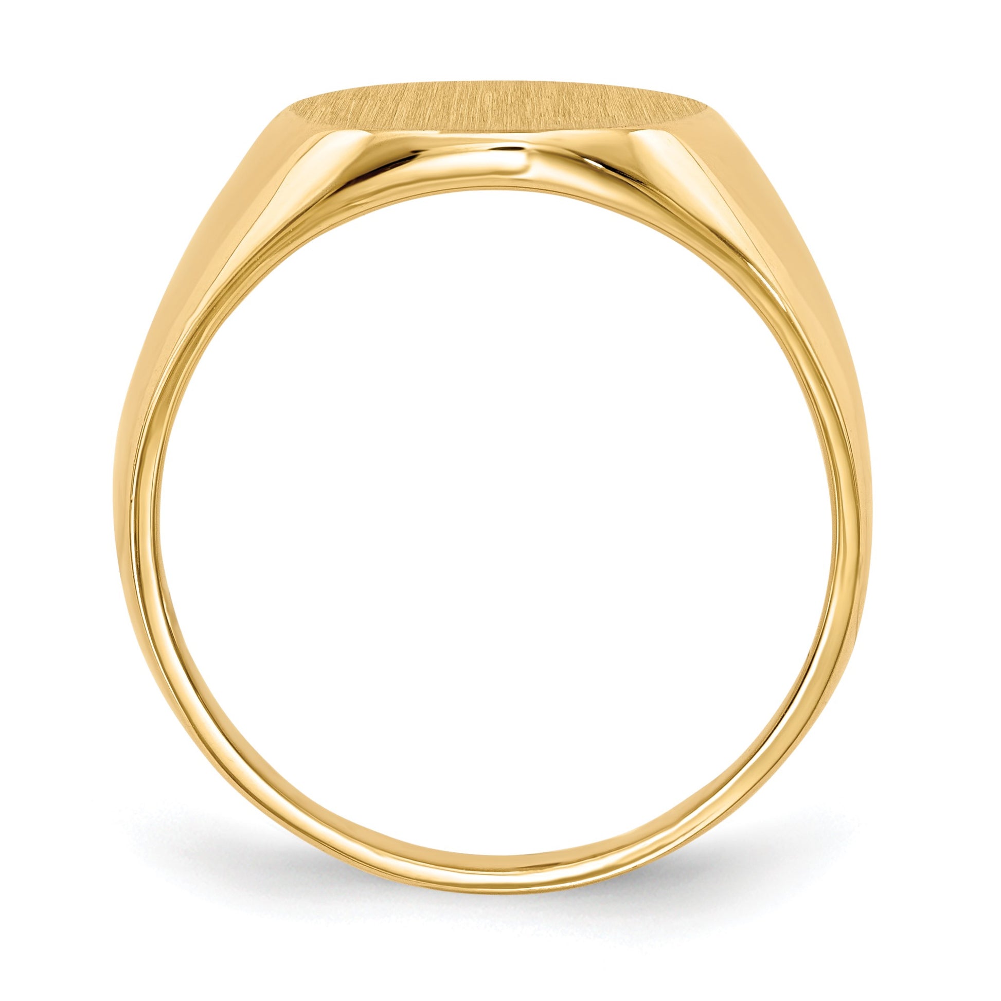 14k 13.5x15.0mm Oval Closed Back Mens Signet Ring