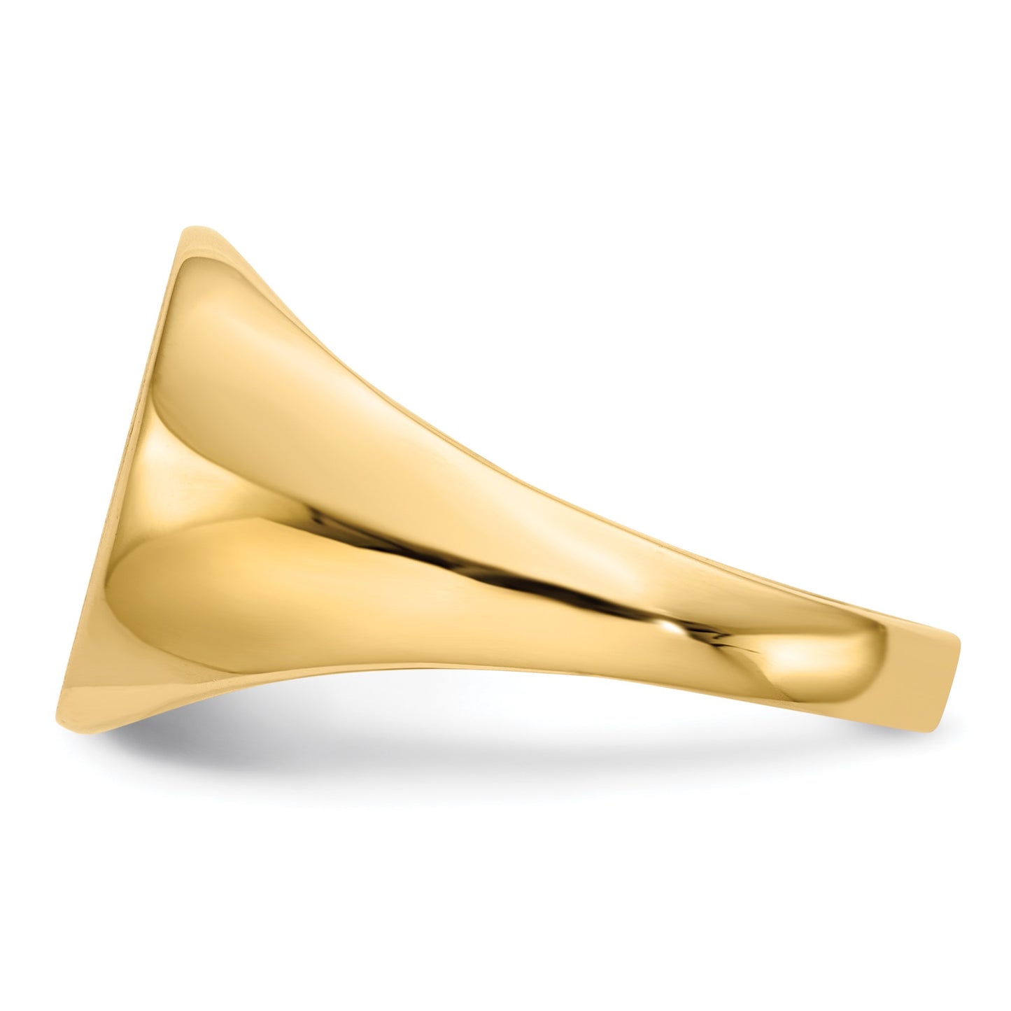 14k 13.5x15.0mm Oval Closed Back Mens Signet Ring