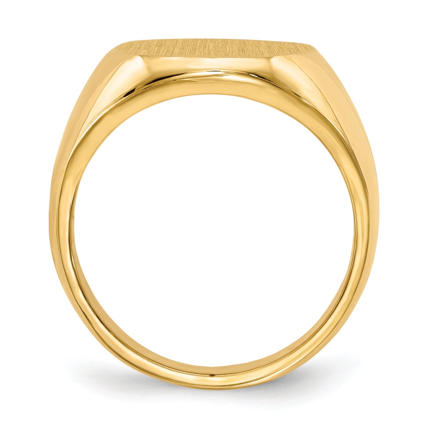 14k 14.5x17.5mm Oval Closed Back Mens Signet Ring