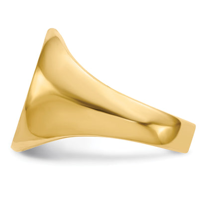 14k 14.5x17.5mm Oval Closed Back Mens Signet Ring