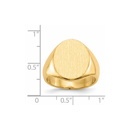 14k 14.0x17.5mm Closed Back Men's Signet Ring