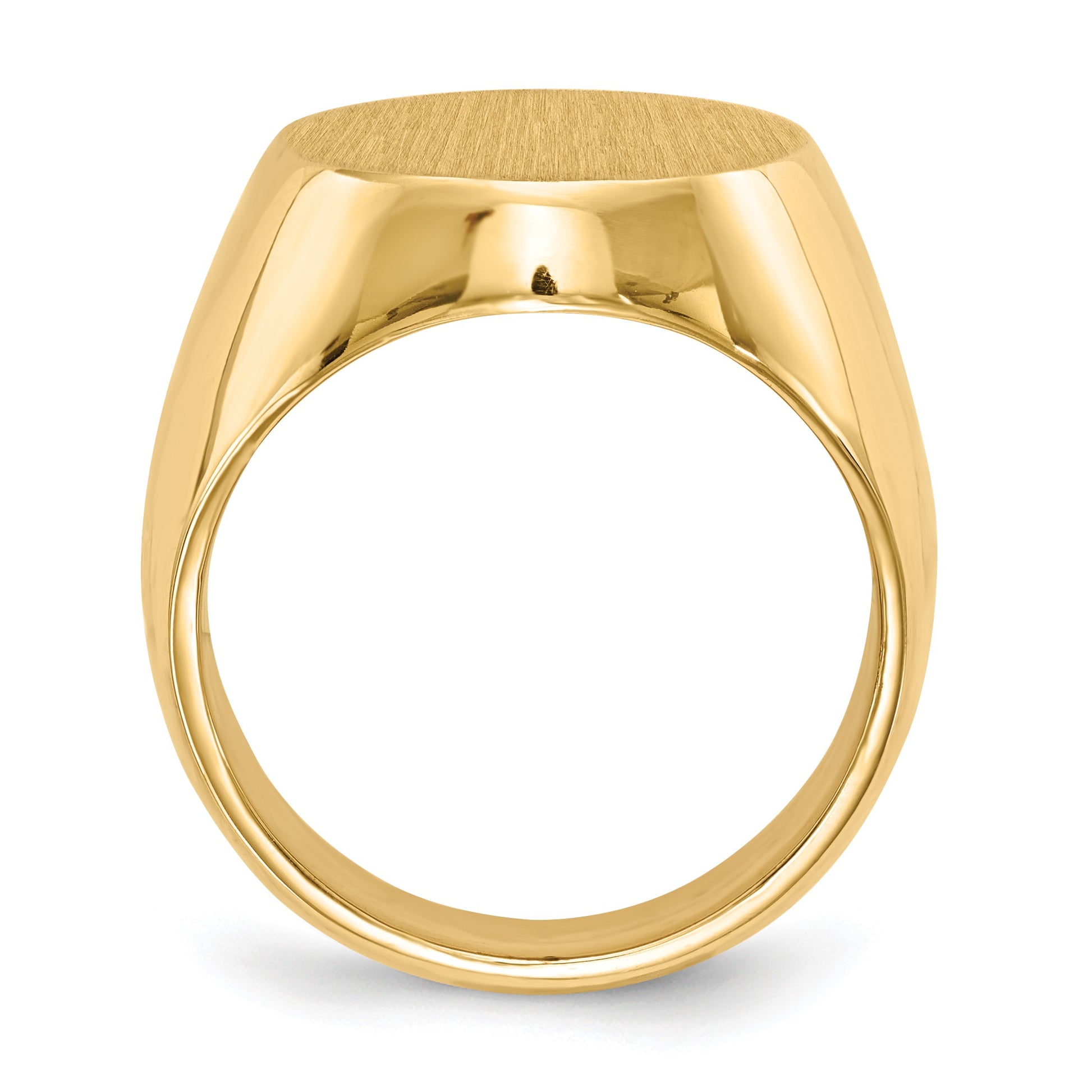 14k 16.0x18.5mm Oval Closed Back Mens Signet Ring