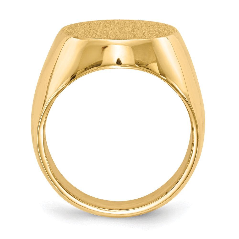 14k 18.5x16.0mm Closed Back Men's Signet Ring