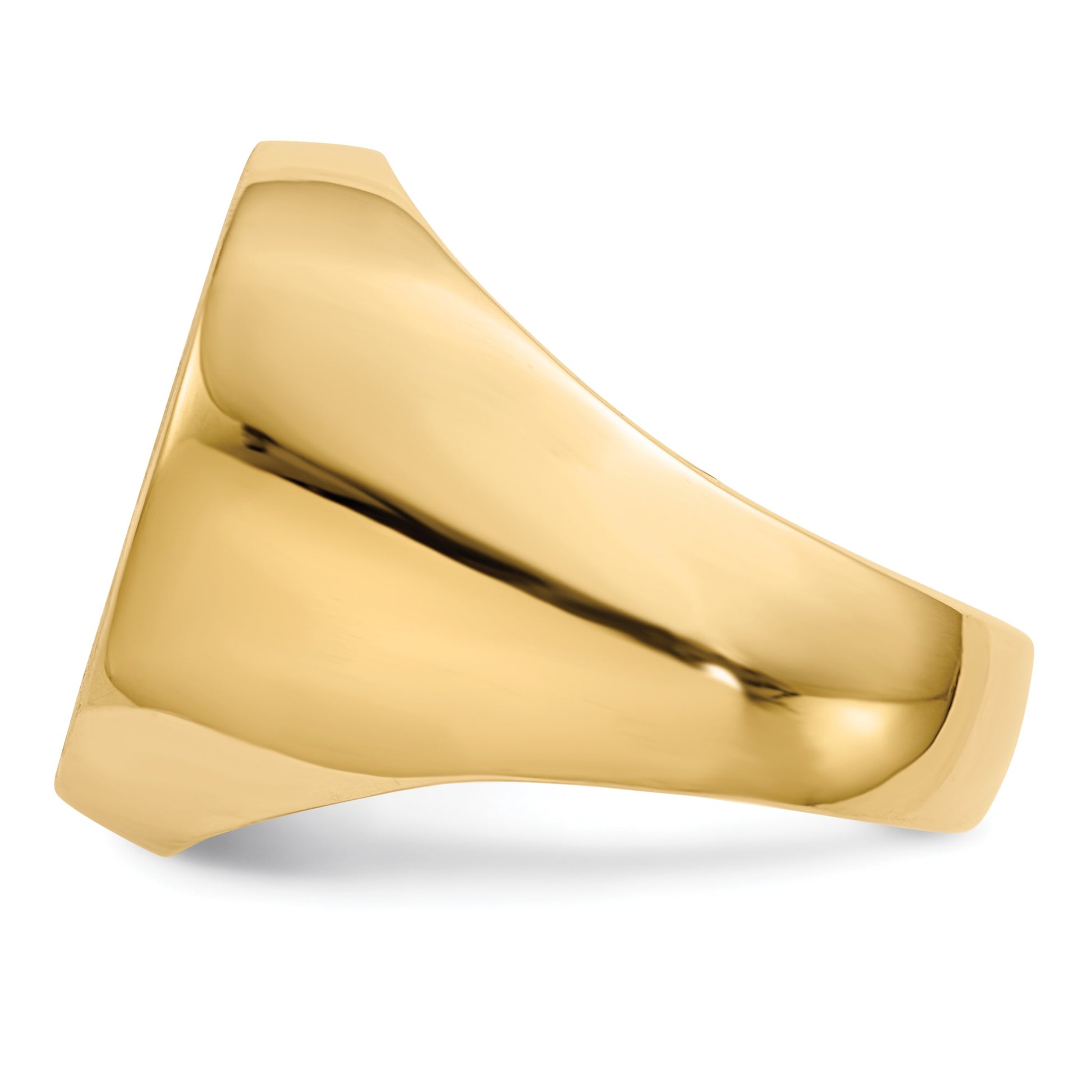 14k 16.0x18.5mm Oval Closed Back Mens Signet Ring