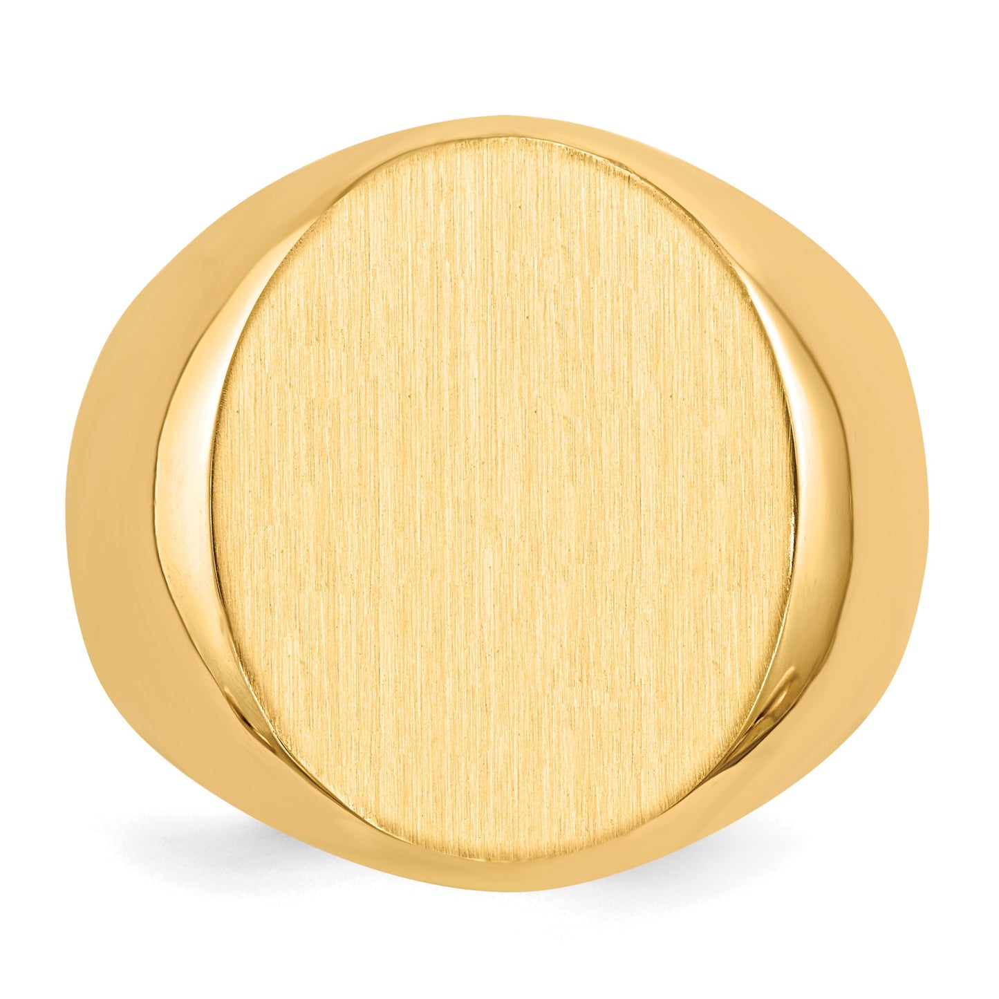 14k 16.0x18.5mm Oval Closed Back Mens Signet Ring
