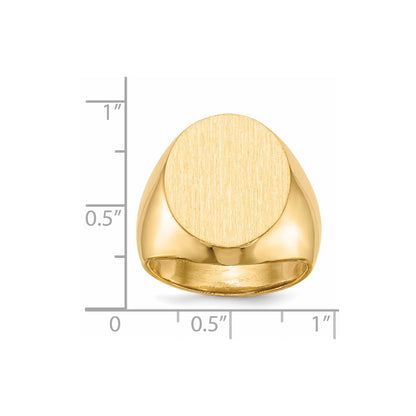 14k 18.5x16.0mm Closed Back Men's Signet Ring