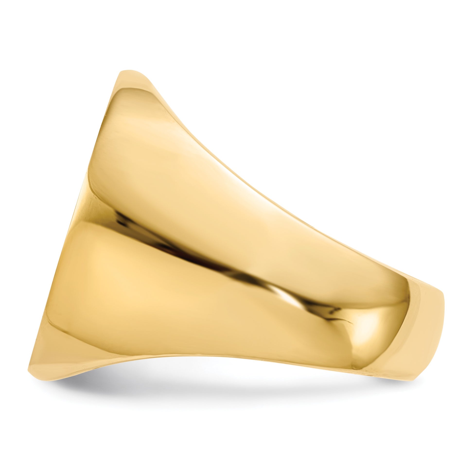 14k 17.5x19.5mm Oval Closed Back Mens Signet Ring