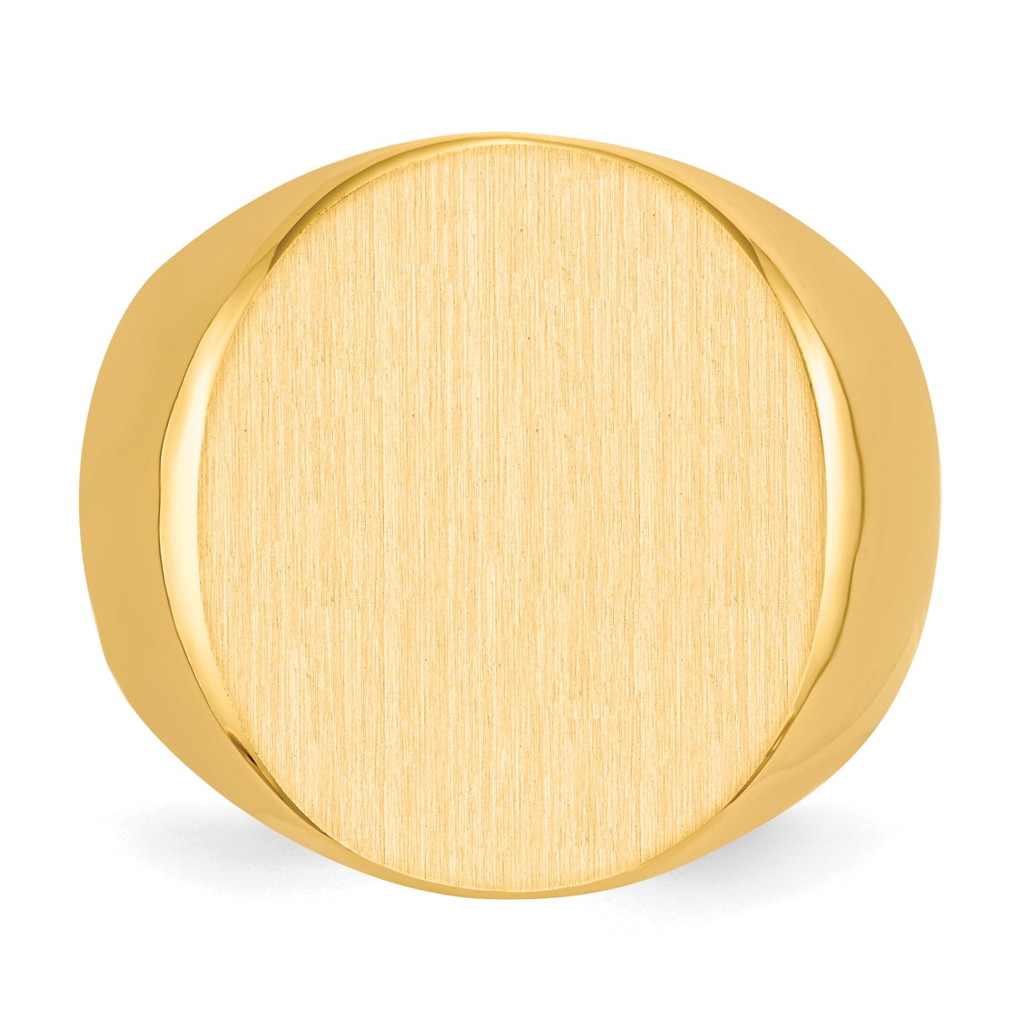 14k 17.5x19.5mm Oval Closed Back Mens Signet Ring