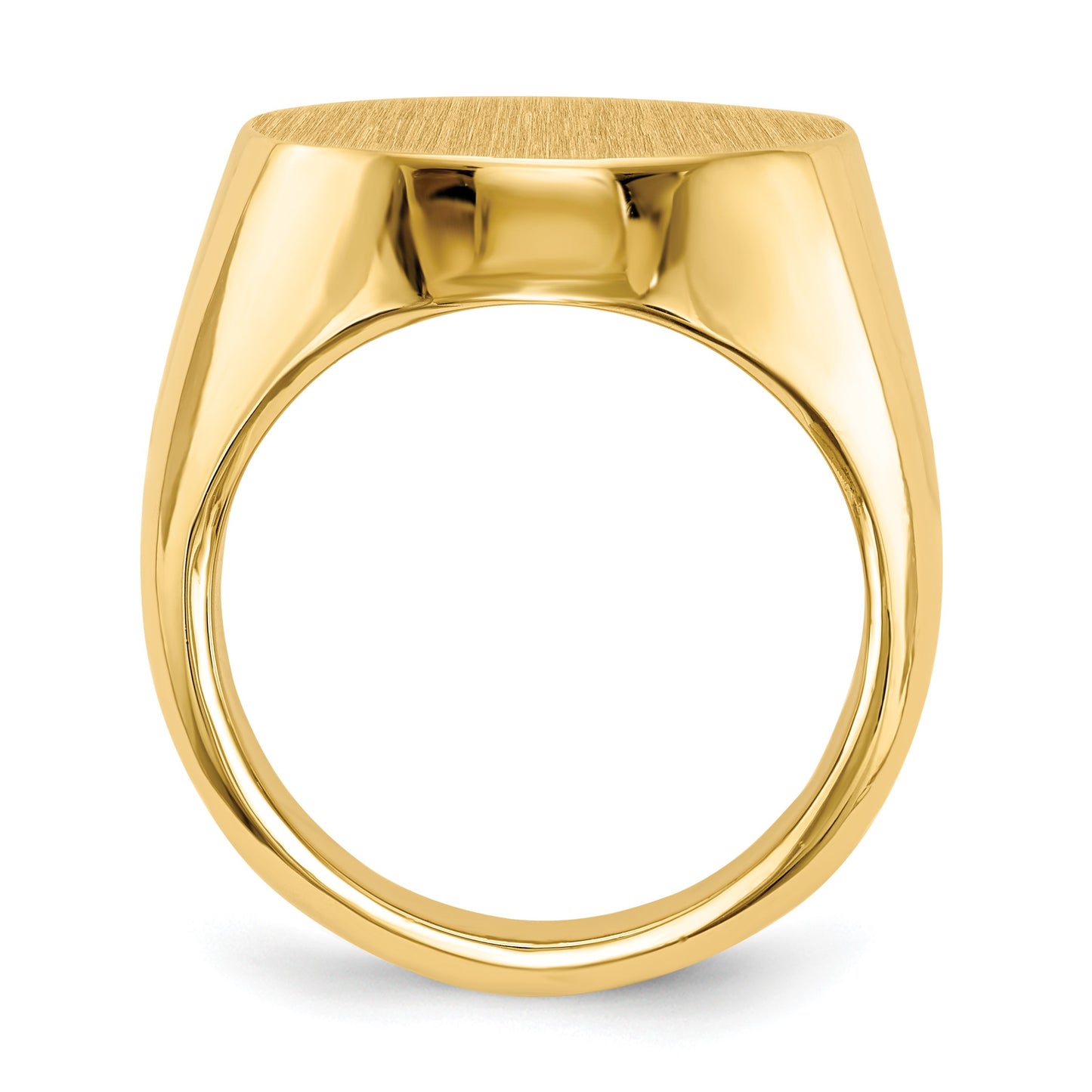 14k 18.0x20.0mm Oval Closed Back Mens Signet Ring