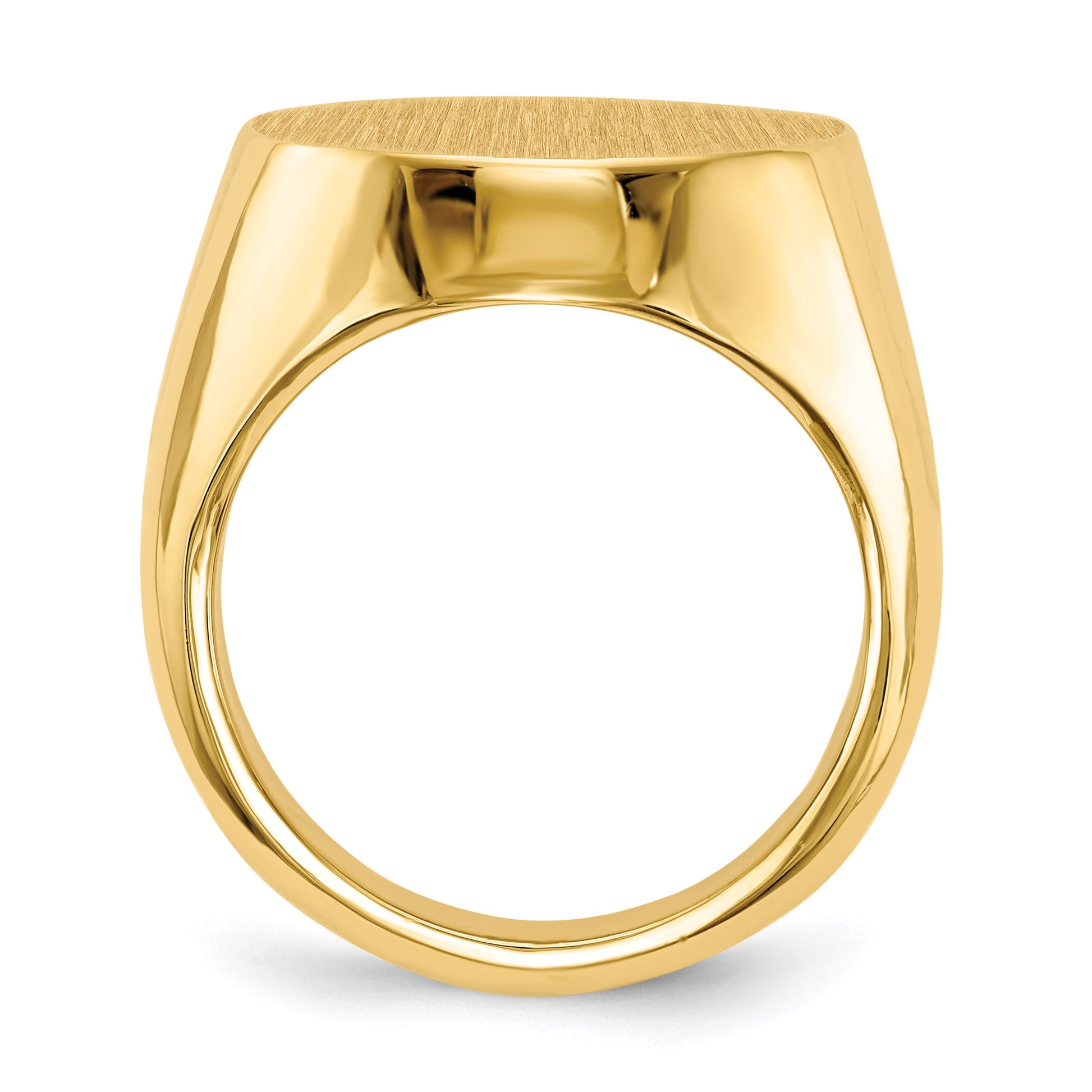 14k 18.0x20.0mm Oval Closed Back Mens Signet Ring
