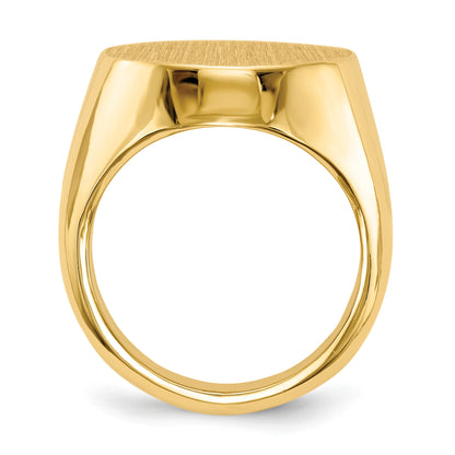 14k 18.0x20.0mm Oval Closed Back Mens Signet Ring