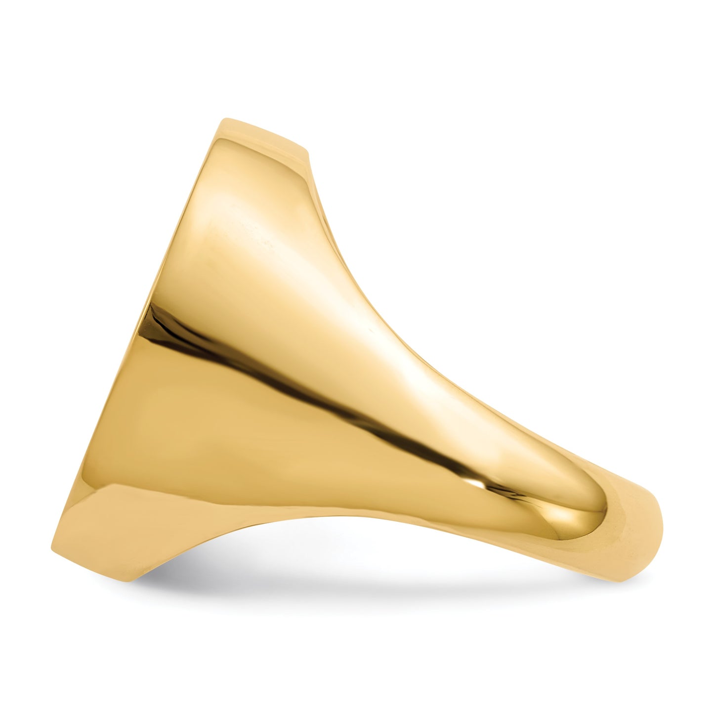 14k 18.0x20.0mm Oval Closed Back Mens Signet Ring