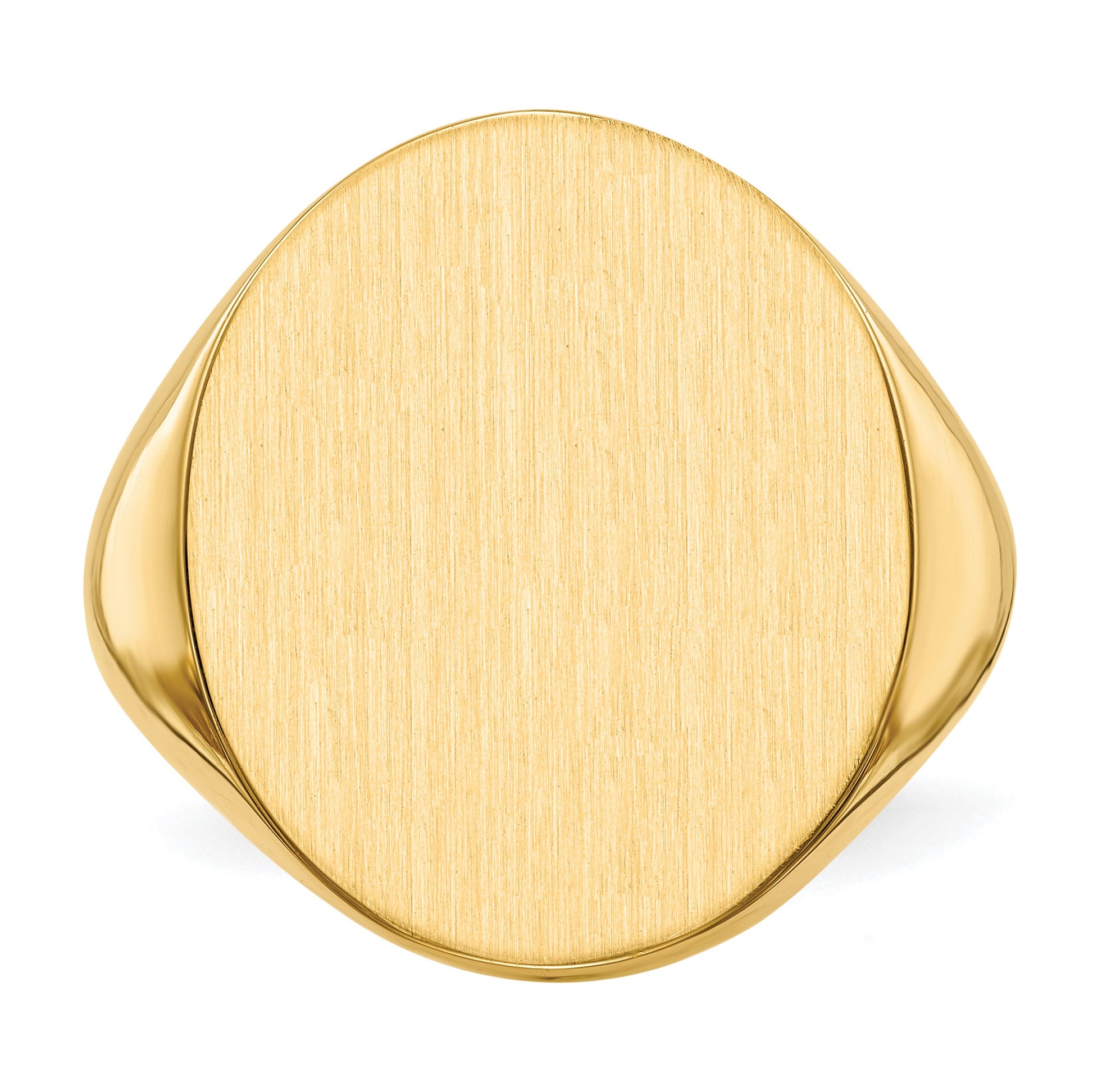 14k 18.0x20.0mm Oval Closed Back Mens Signet Ring