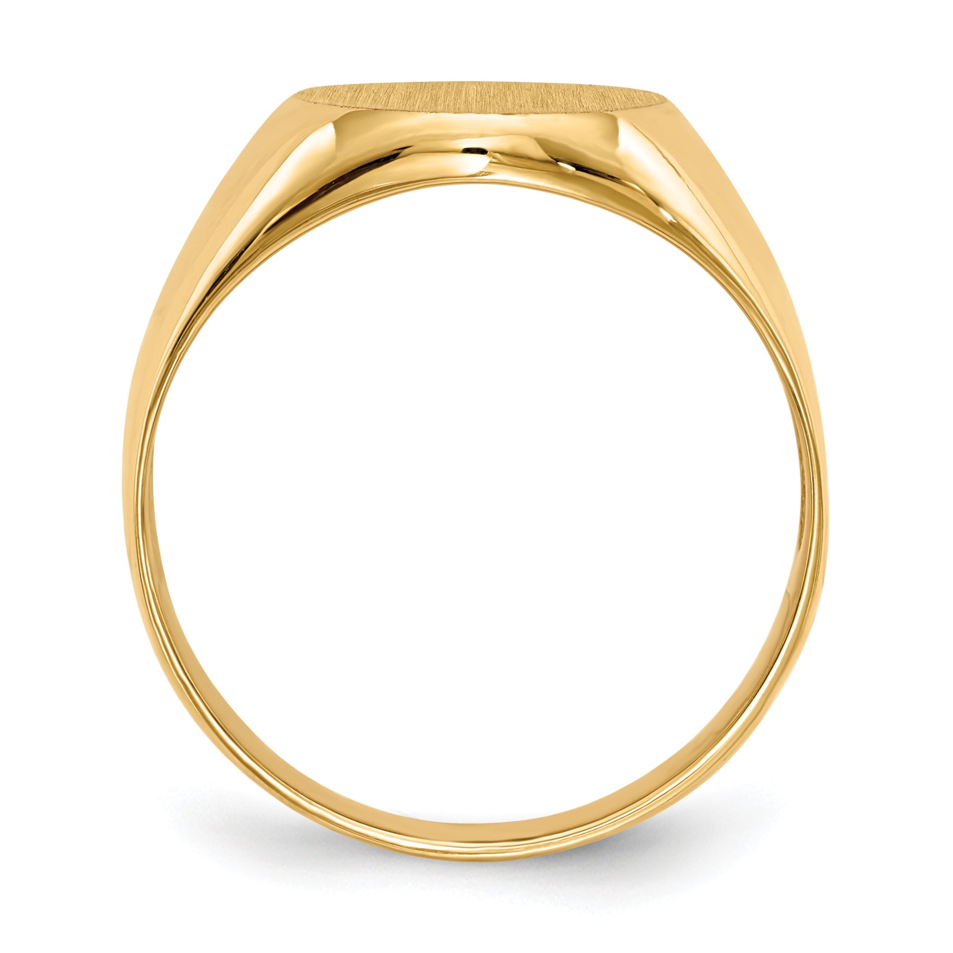 14k 12.0x14.5mm Oval Open Back Mens Signet Ring