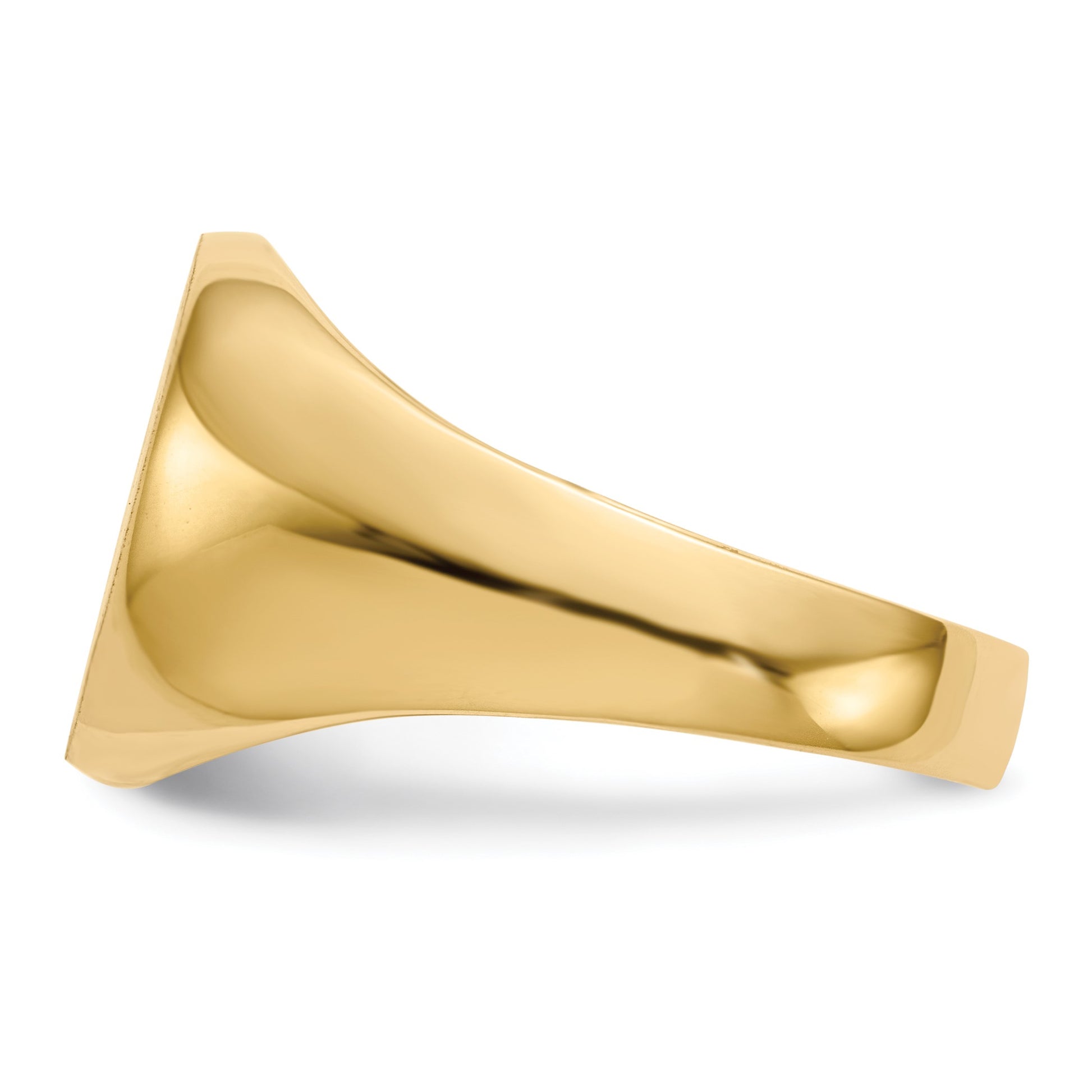 14k 12.0x14.5mm Oval Open Back Mens Signet Ring