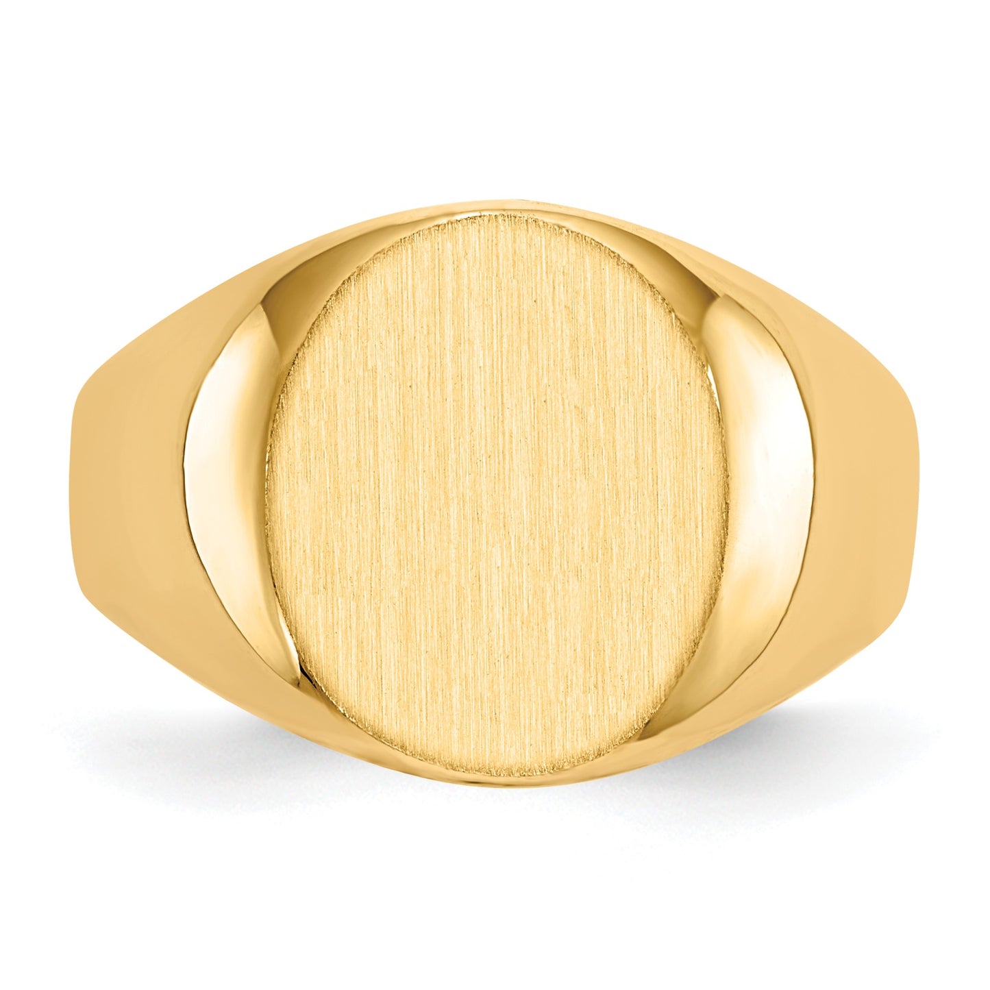 14k 12.0x14.5mm Oval Open Back Mens Signet Ring