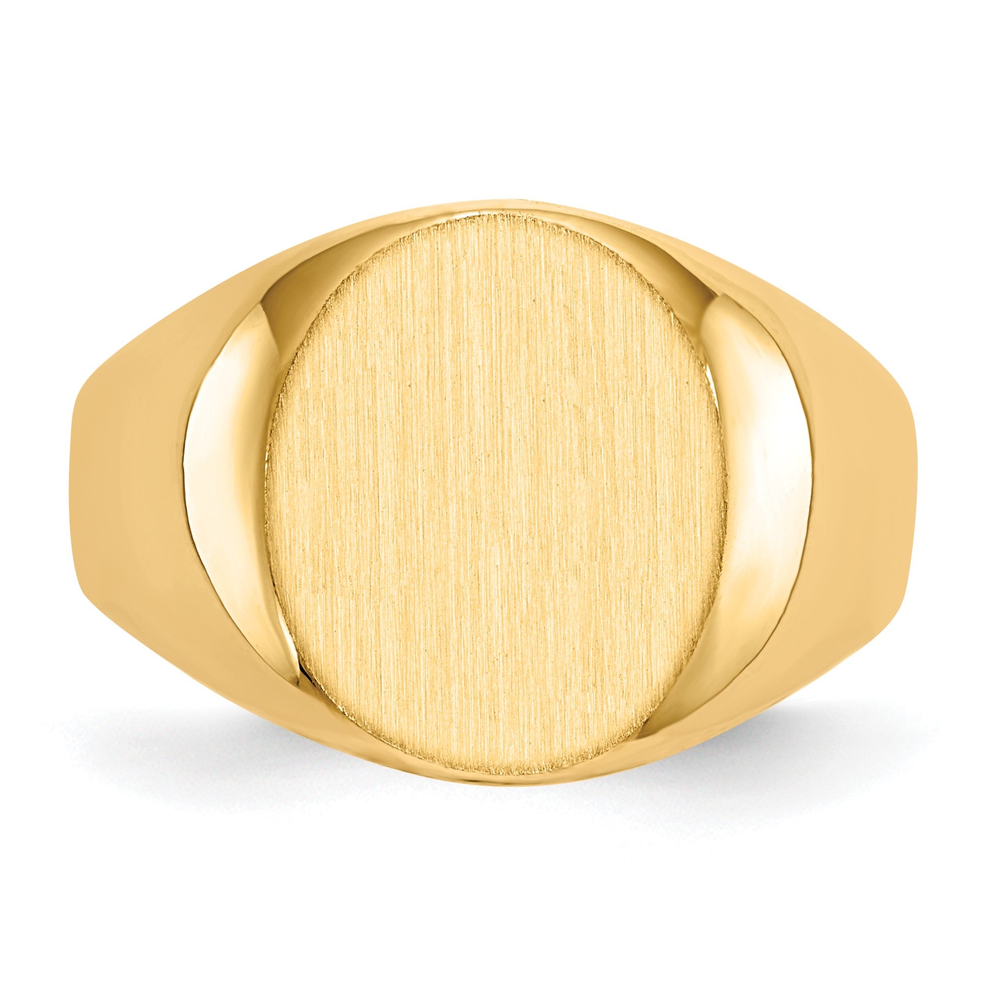 14k 12.0x14.5mm Oval Open Back Mens Signet Ring