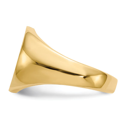 14k 13.5x15.0mm Oval Open Back Mens Signet Ring