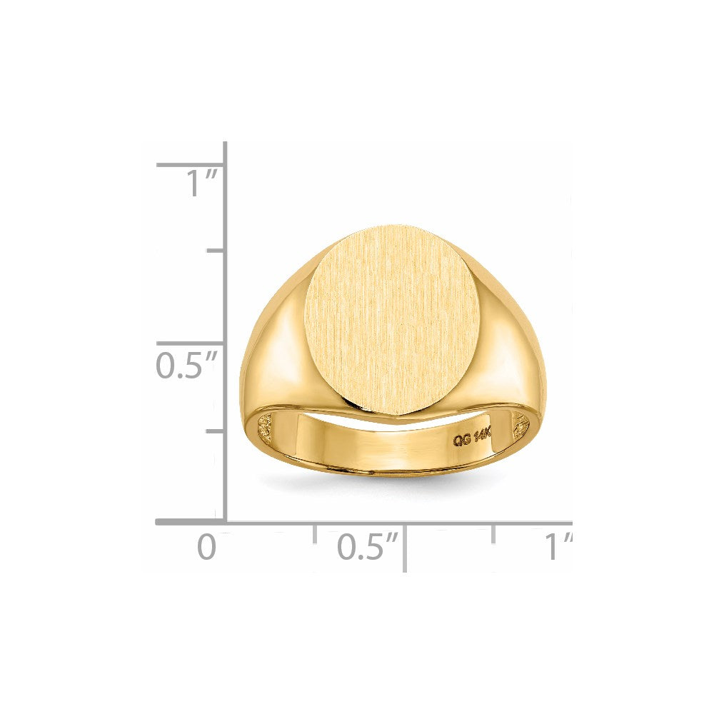 14k 13.5mm x 15.0mm Open Back Men's Signet Ring