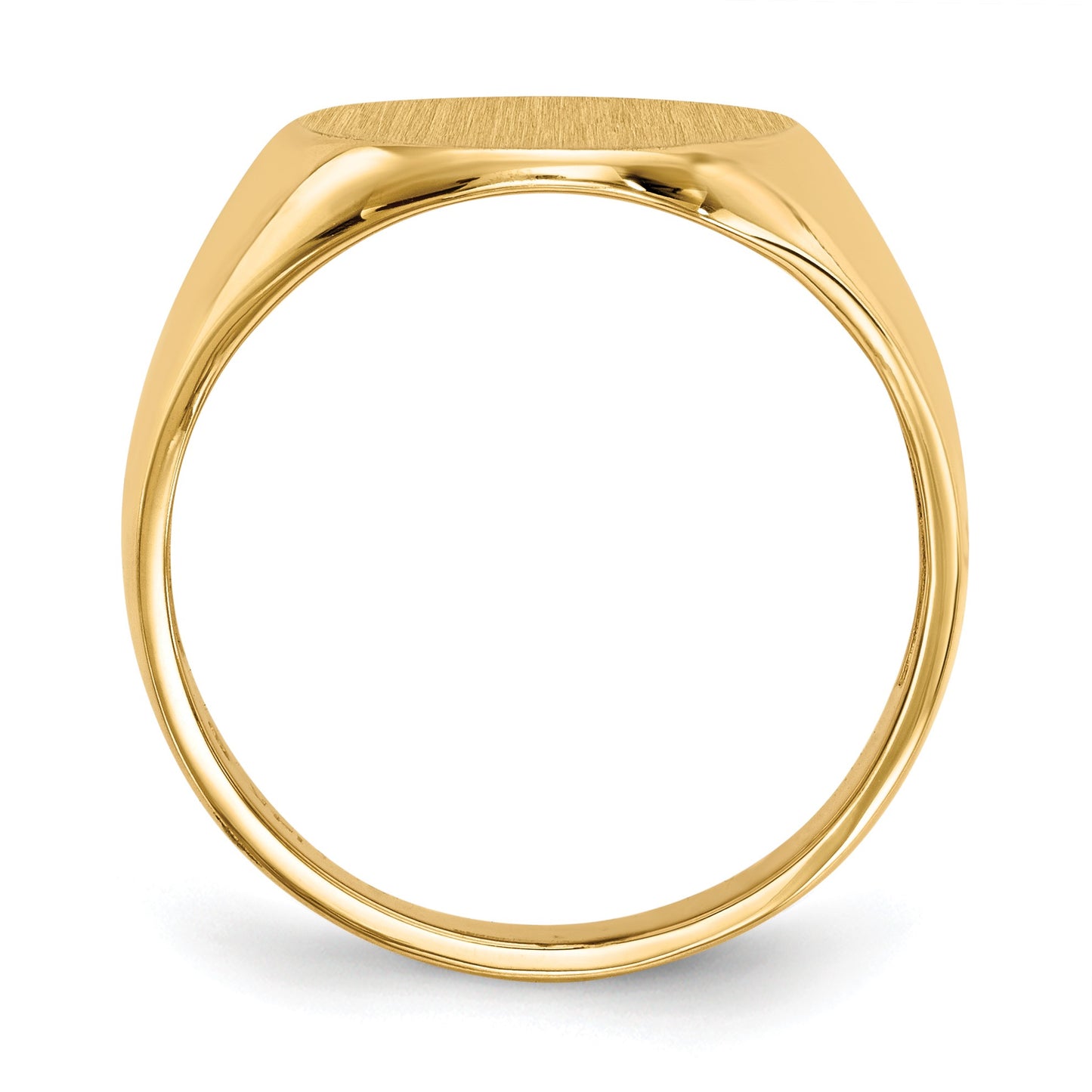 14k 13.0x14.0mm Oval Open Back Mens Signet Ring