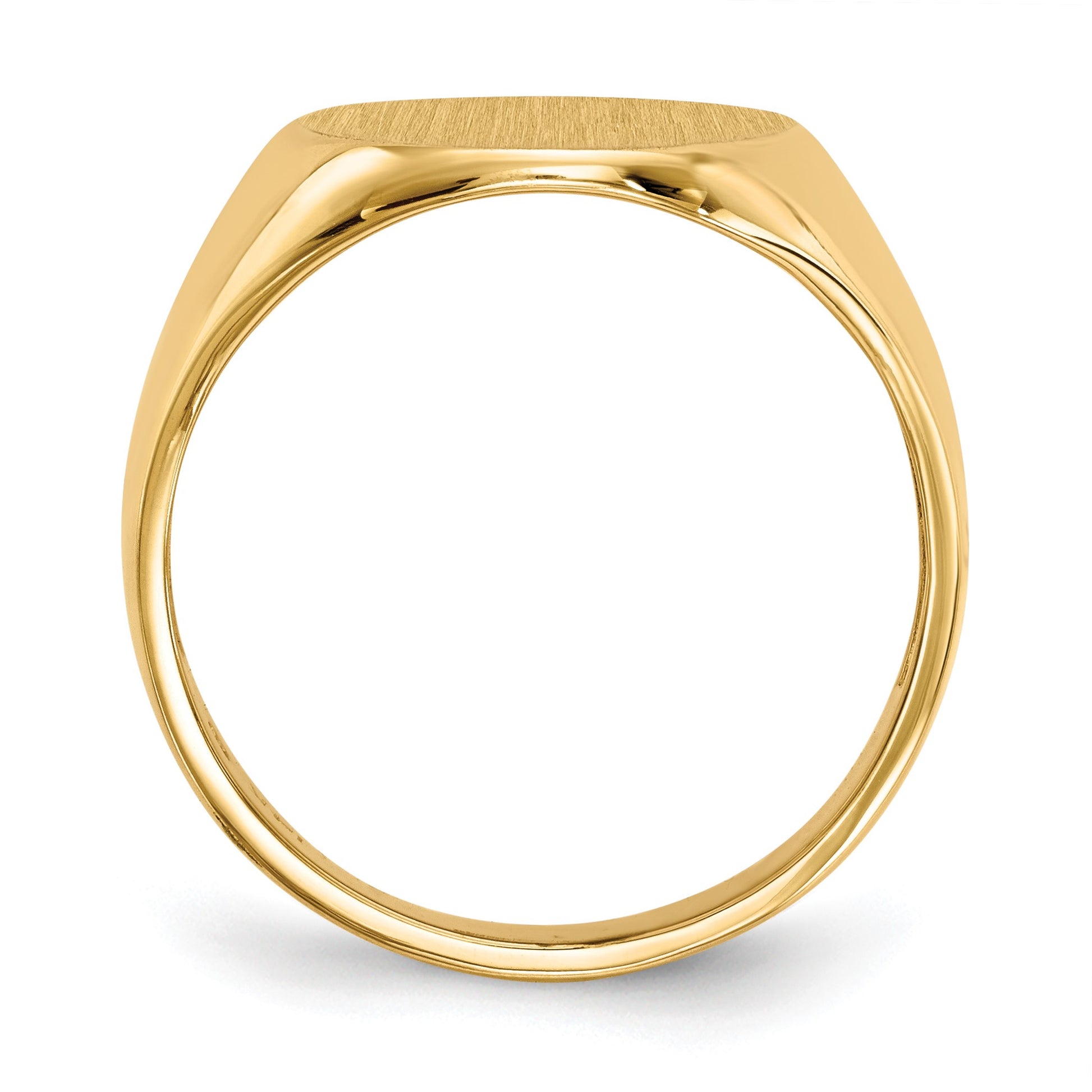14k 13.0x14.0mm Oval Open Back Mens Signet Ring