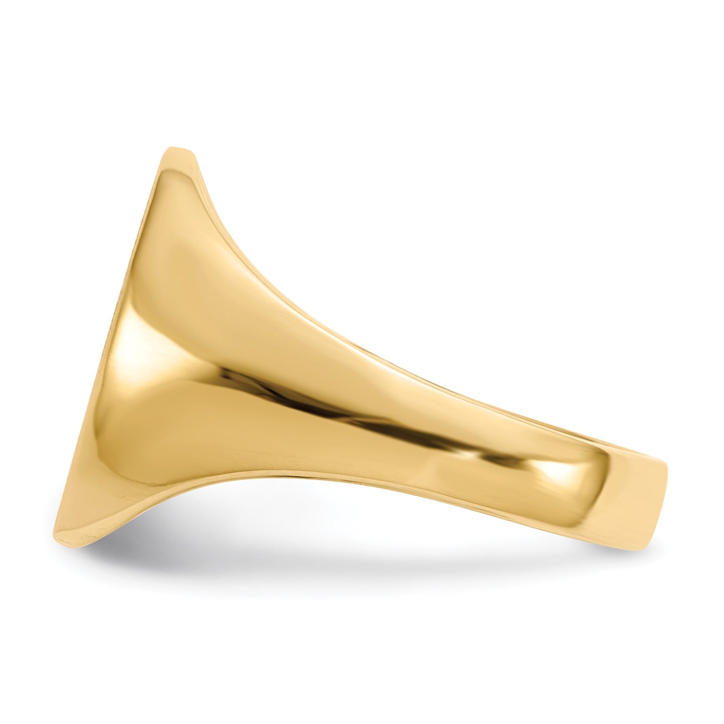 14k 13.0x14.0mm Oval Open Back Mens Signet Ring