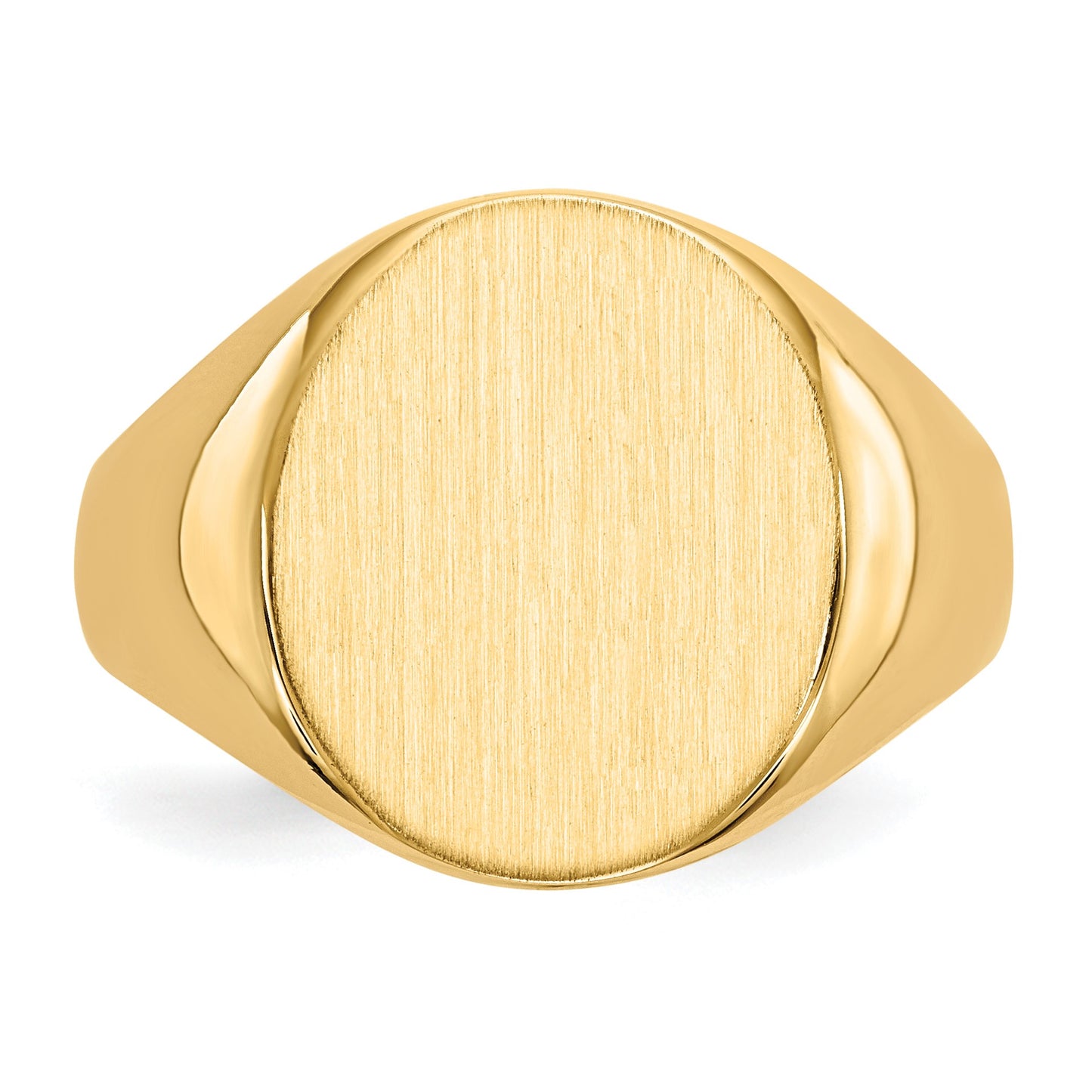 14k 13.0x14.0mm Oval Open Back Mens Signet Ring