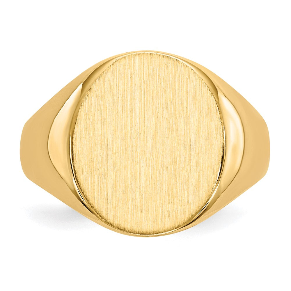 14k 14.0x13.0mm Open Back Mens Signet Ring