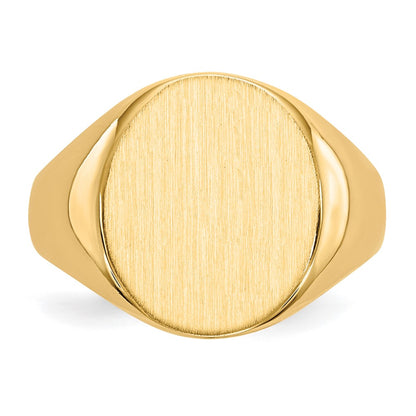 14k 14.0x13.0mm Open Back Mens Signet Ring