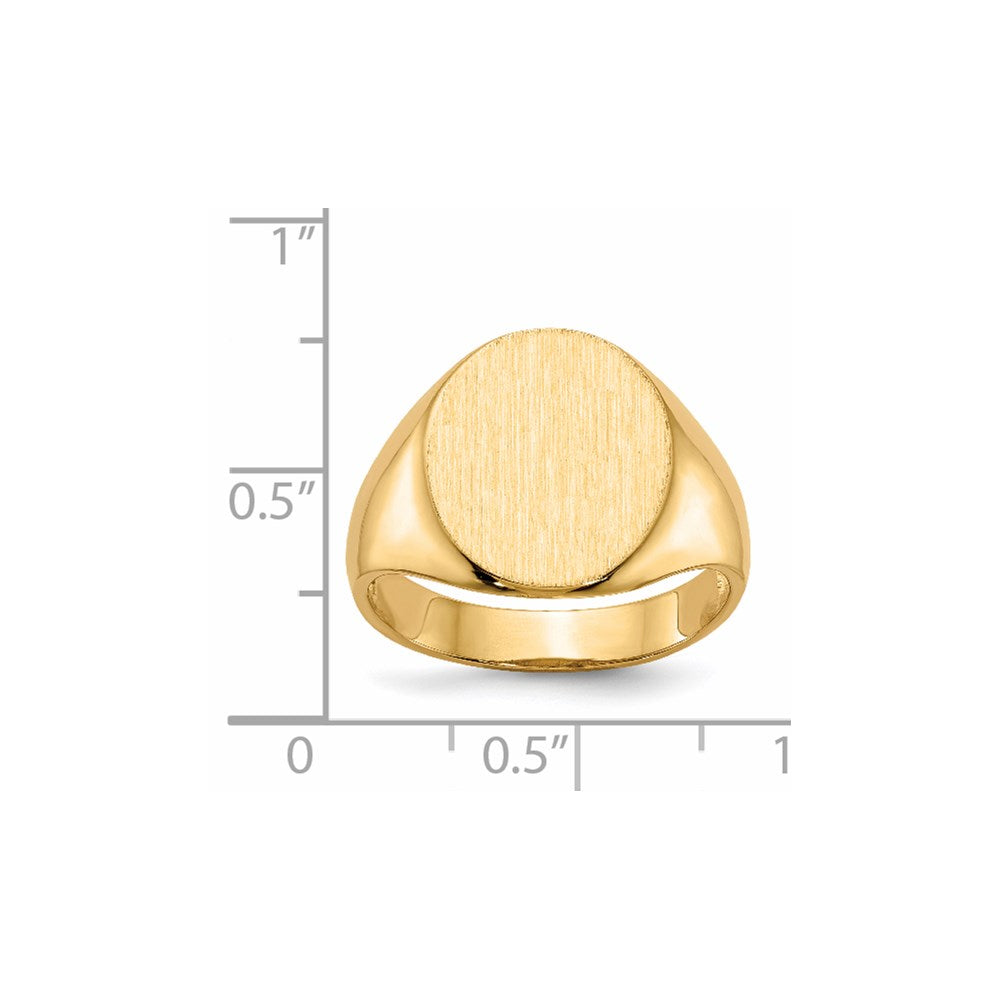 14k 14.0x13.0mm Open Back Mens Signet Ring