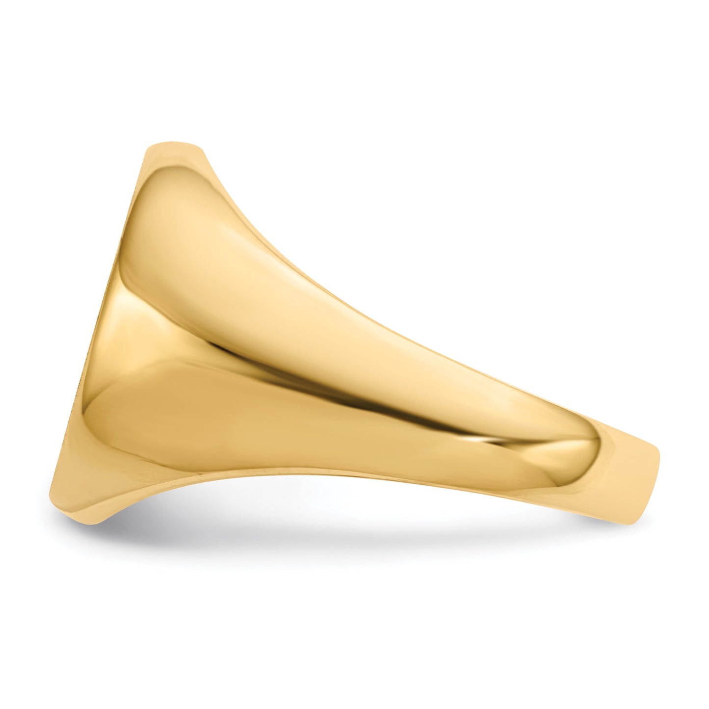 14k 13.5x16.0mm Oval Open Back Mens Signet Ring