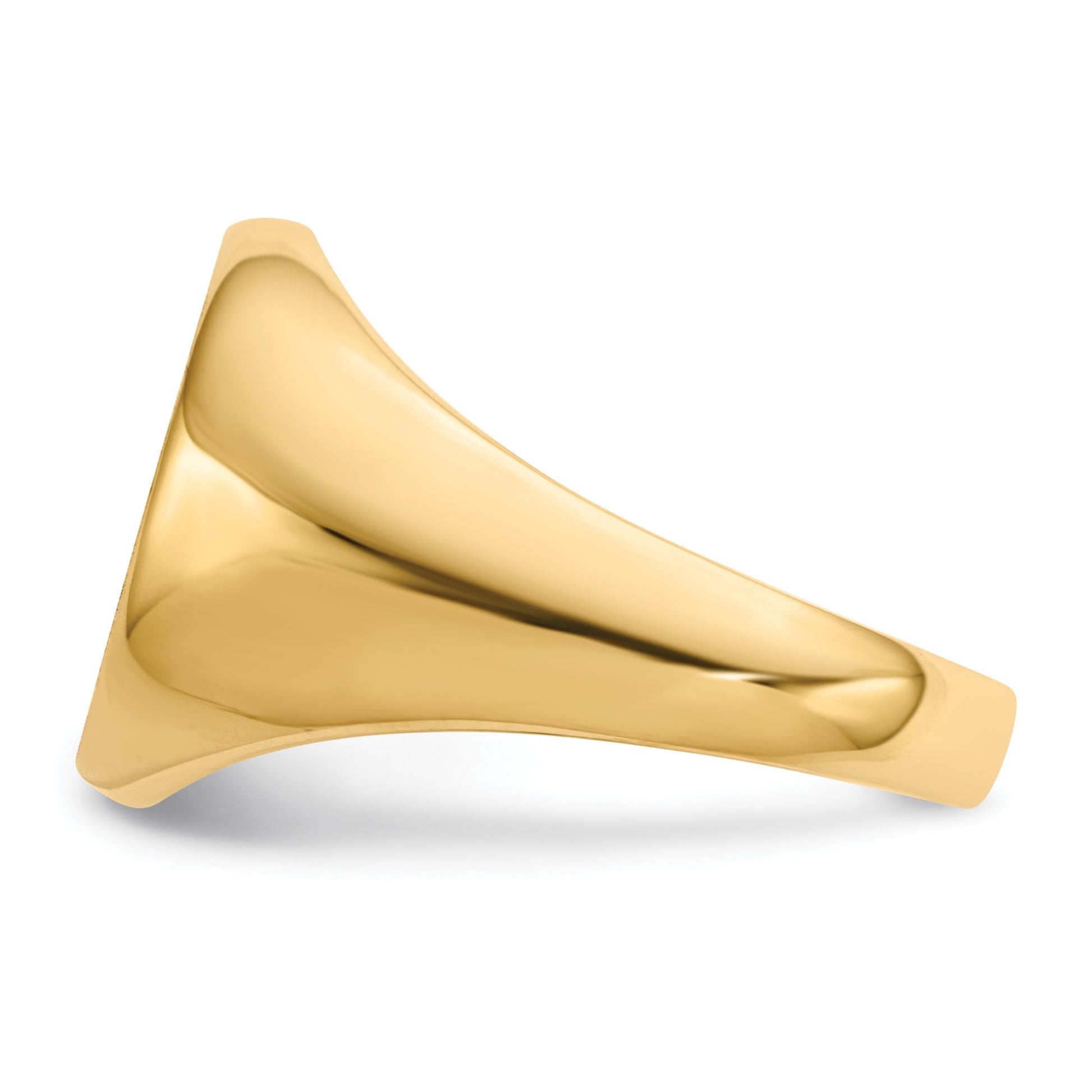 14k 13.5x16.0mm Oval Open Back Mens Signet Ring
