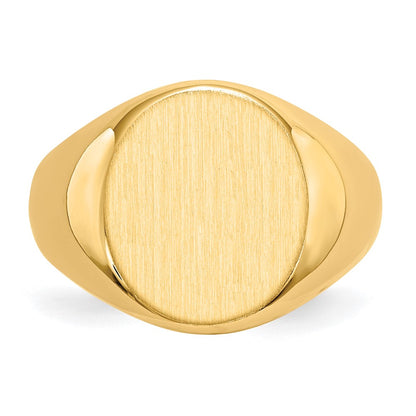 14k 13.5x16.0mm Open Back Men's Signet Ring