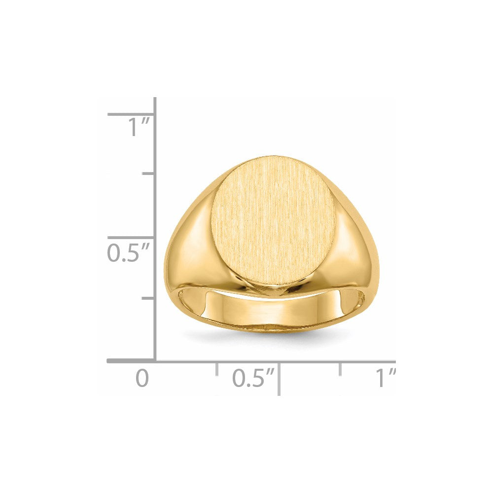 14k 13.5x16.0mm Open Back Men's Signet Ring