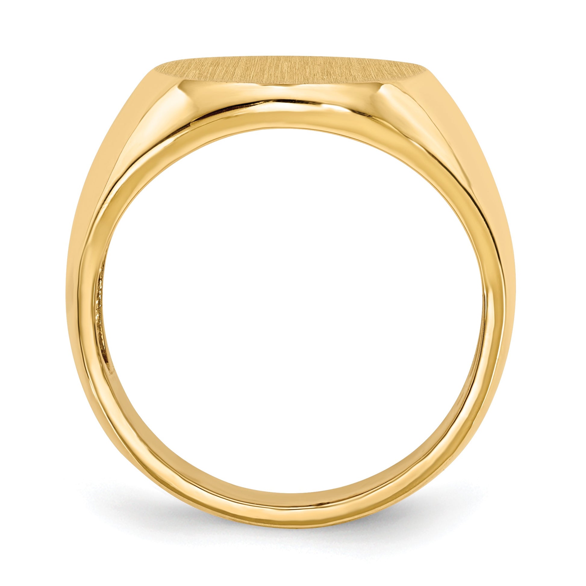 14k 14.0 x18.0mm Oval Open Back Mens Signet Ring