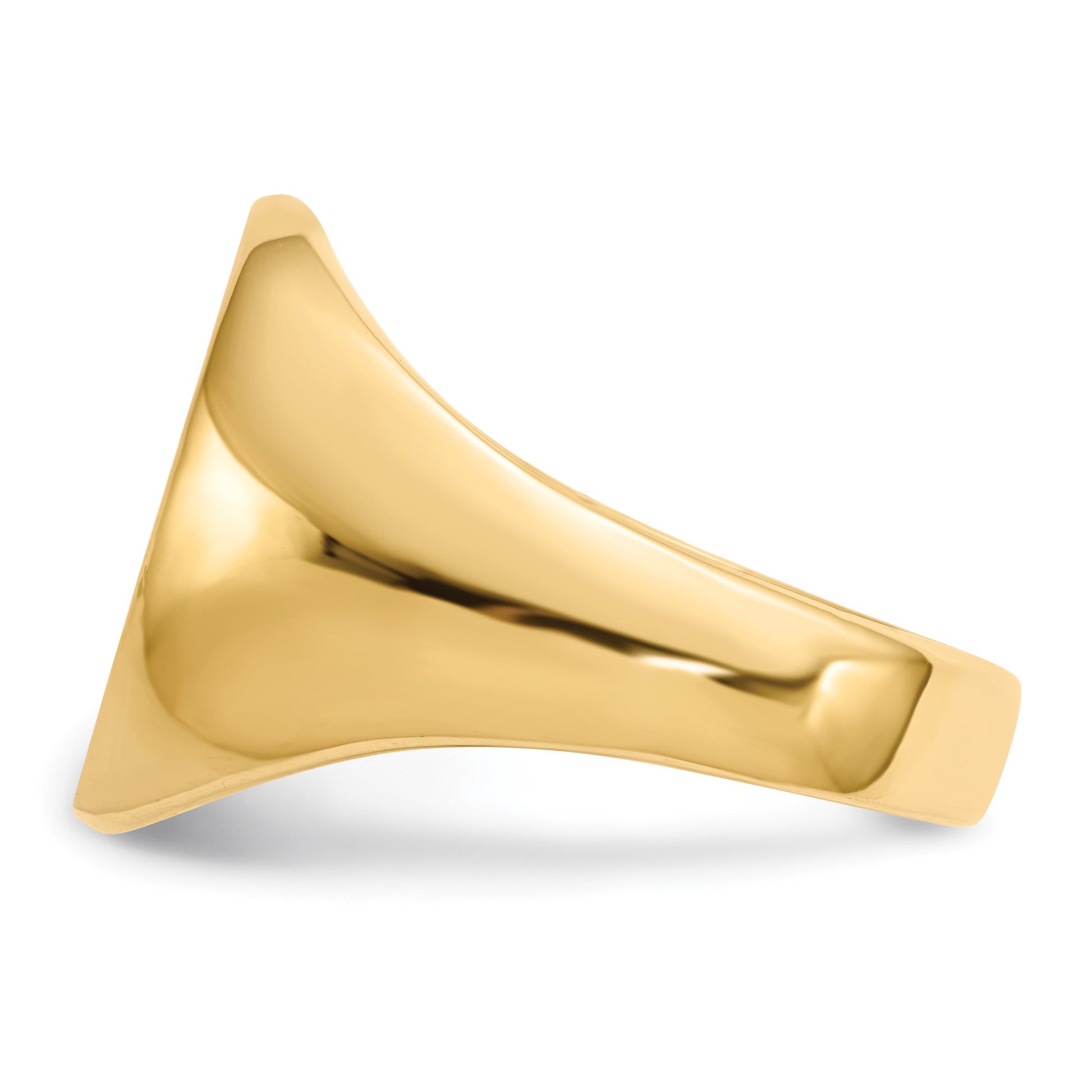 14k 14.0 x18.0mm Oval Open Back Mens Signet Ring