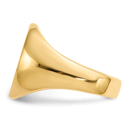 14k 14.0 x18.0mm Oval Open Back Mens Signet Ring
