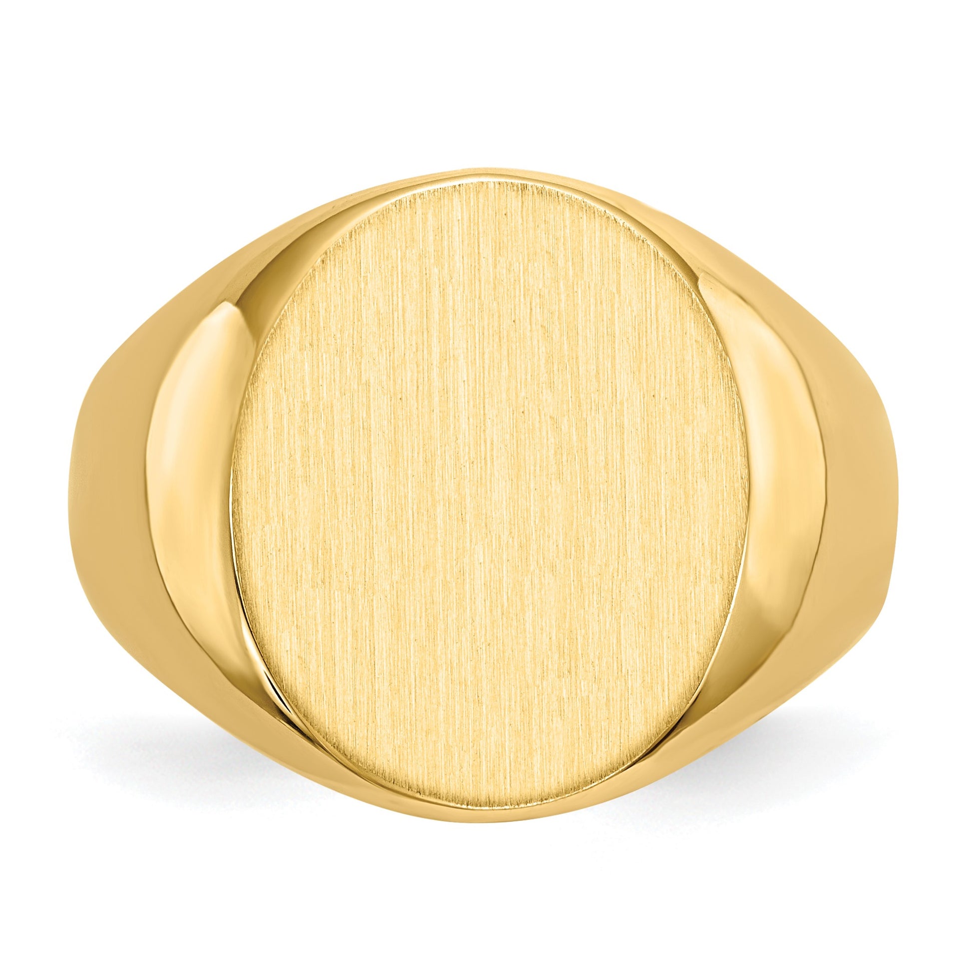 14k 14.0 x18.0mm Oval Open Back Mens Signet Ring