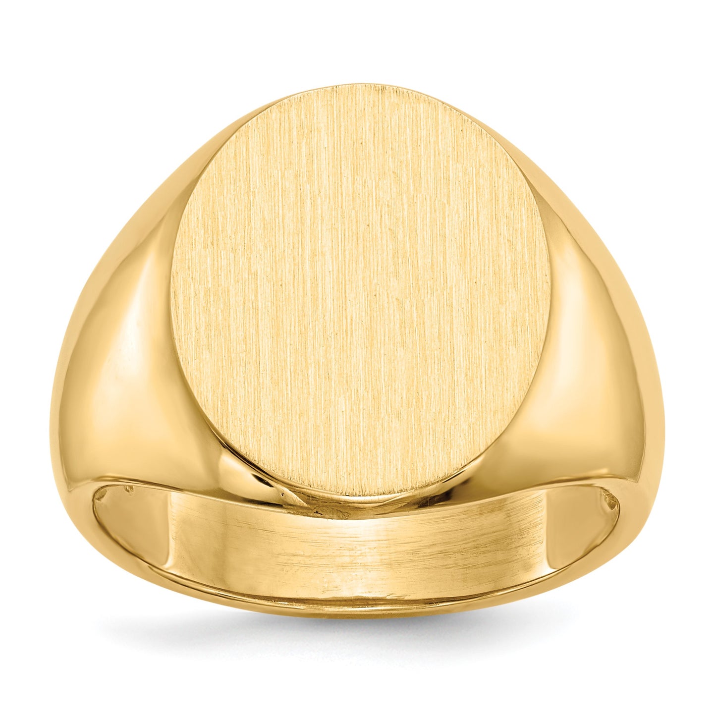 14k 14.0 x18.0mm Oval Open Back Mens Signet Ring