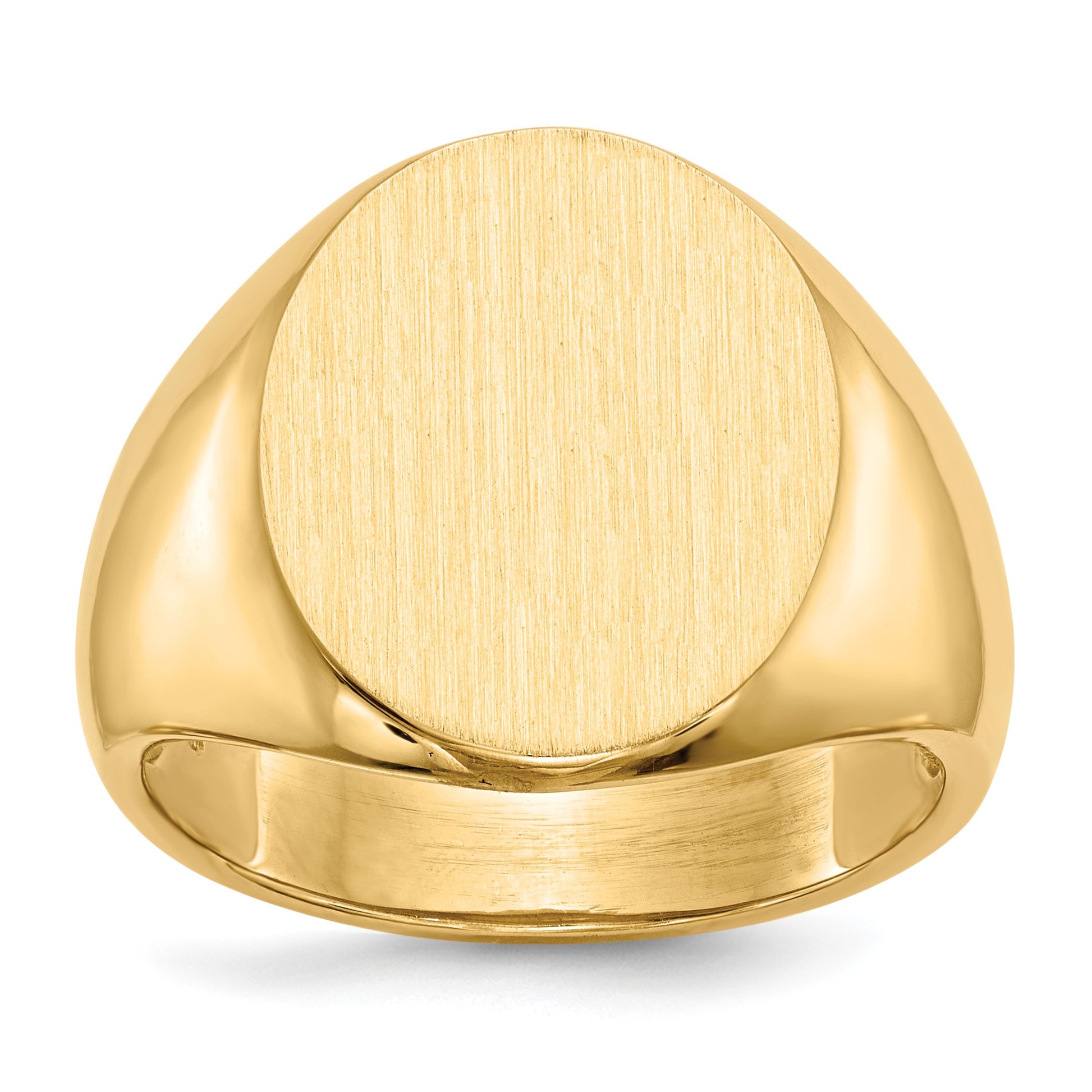 14k 14.0 x18.0mm Oval Open Back Mens Signet Ring