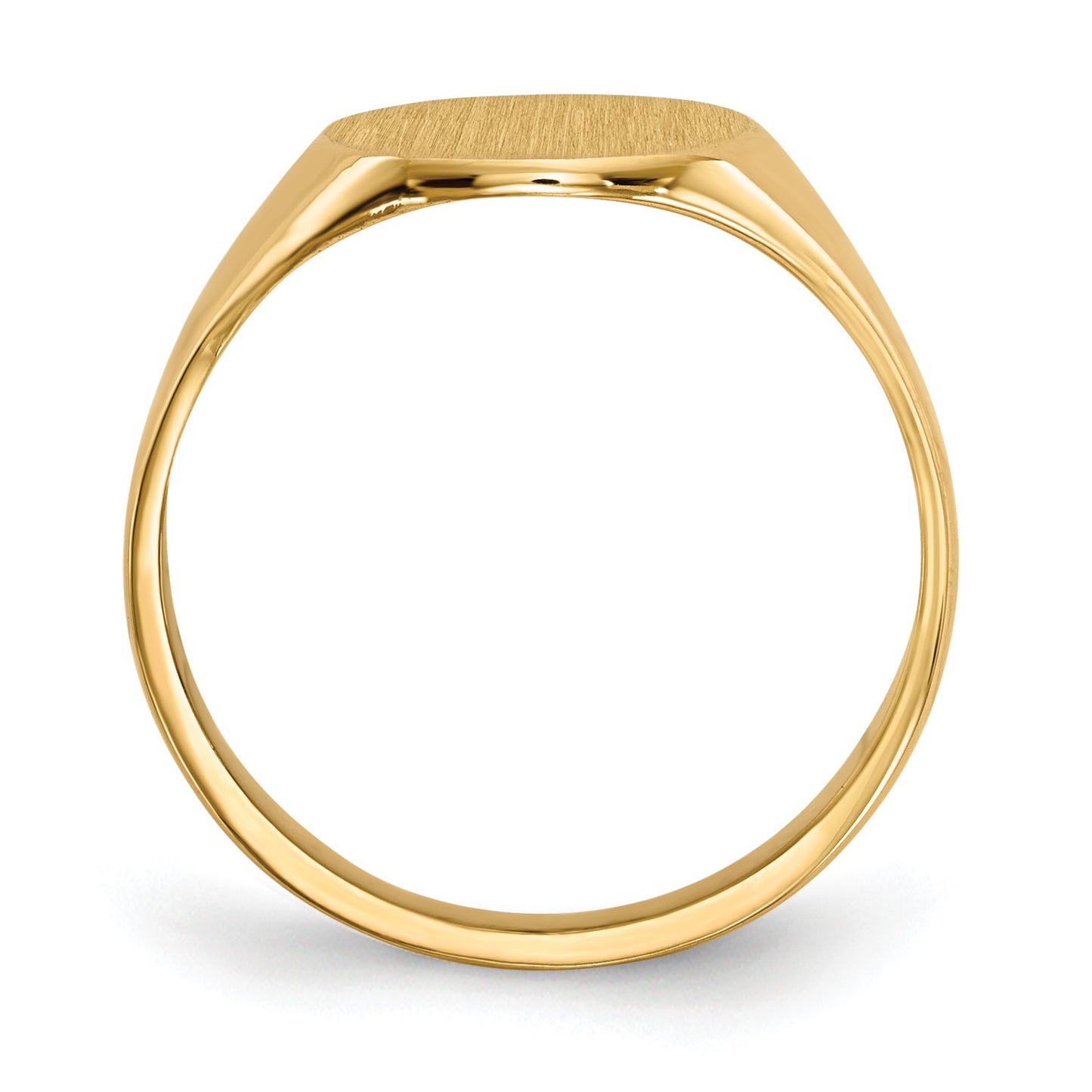 14k 9.5x10.0mm Oval Closed Back Signet Ring