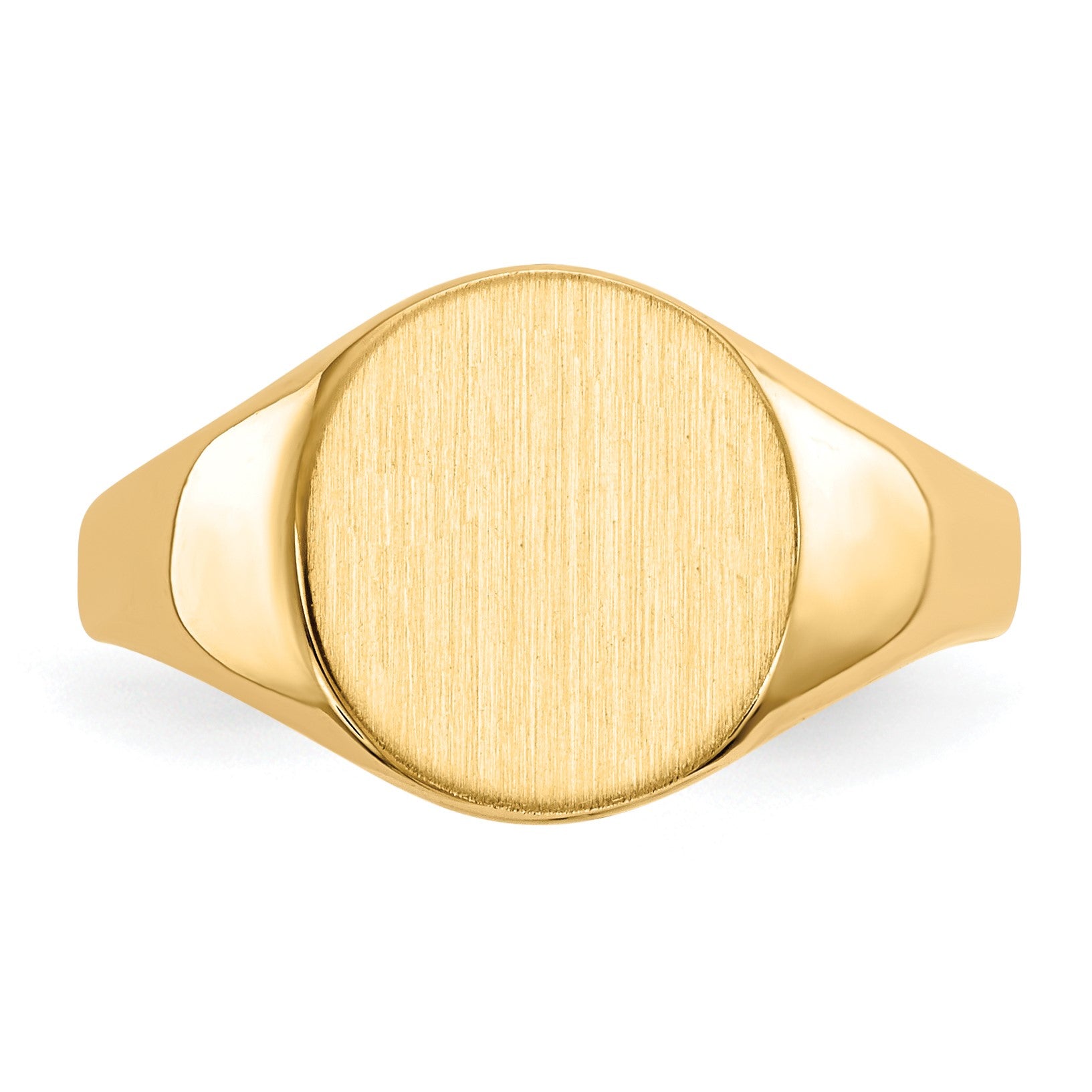 14k 9.5x10.0mm Oval Closed Back Signet Ring