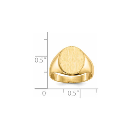 14k 12x10.5mm Closed Back Signet Ring