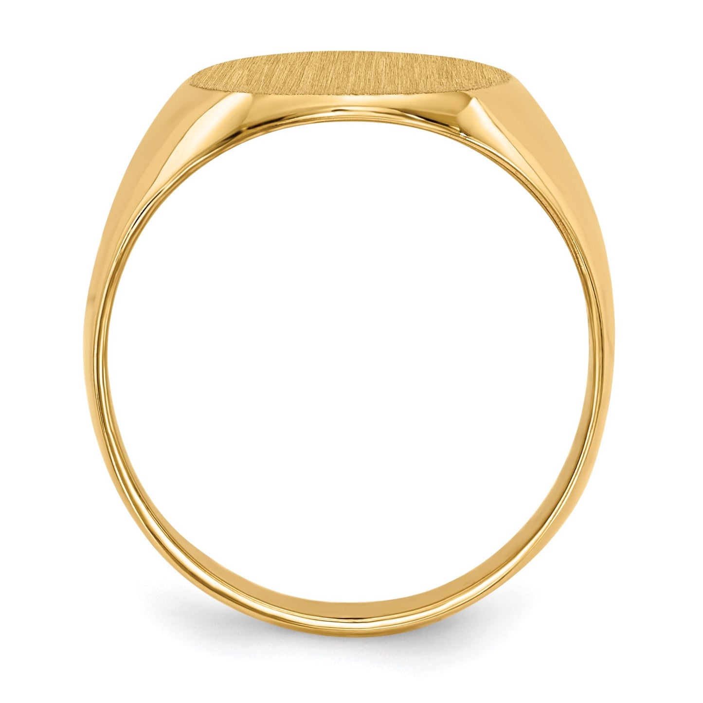 14k 12.0x13.5mm Oval Closed Back Signet Ring