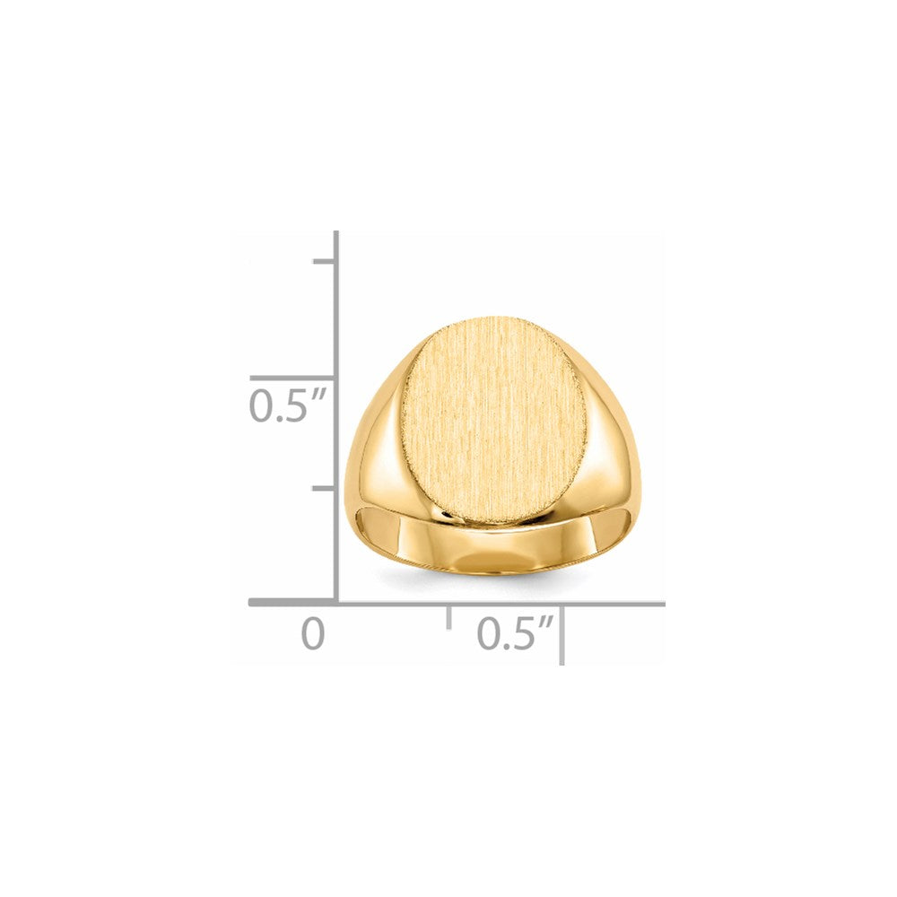 14k 13.5 x12mm Closed Back Signet Ring